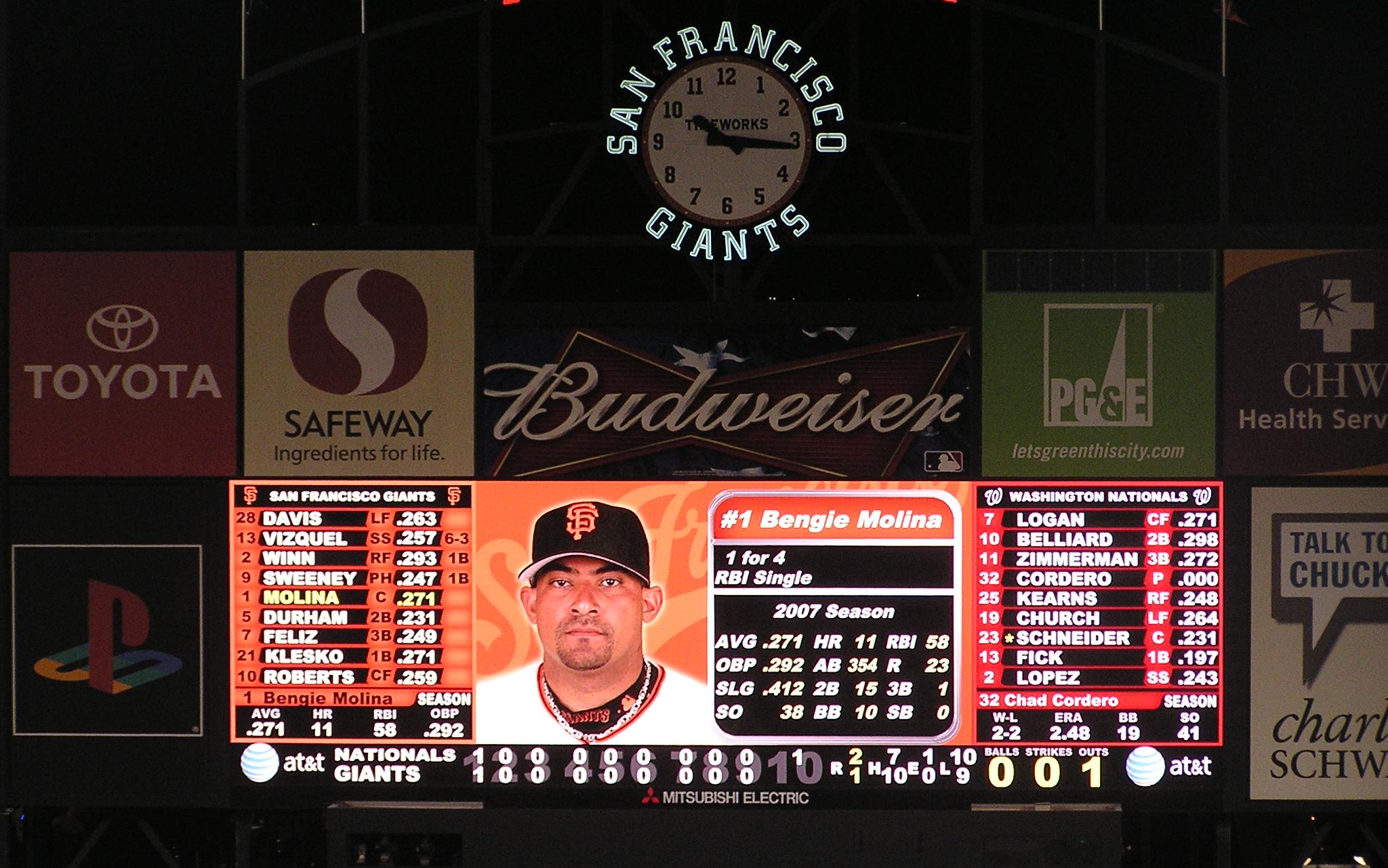 AT&T Park Scoreboard - San Francisco, Ca